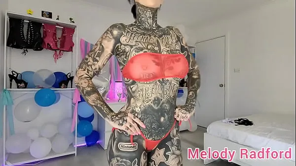 Titta på Sheer Black and Red Skimpy Micro Bikini try on Melody Radford power-videor