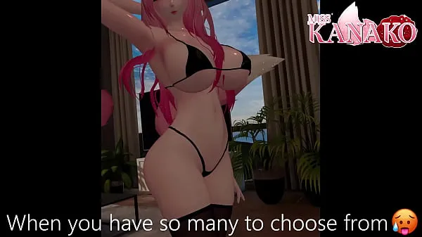 Se Vtuber gets so wet posing in tiny bikini! Catgirl shows all her curves for you power-videoer