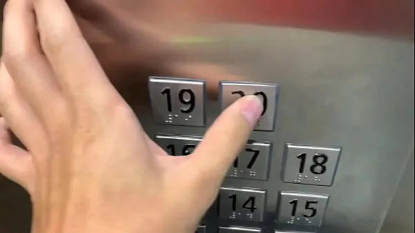شاهد Sex in public, in the elevator with a stranger and they catch us مقاطع فيديو قوية